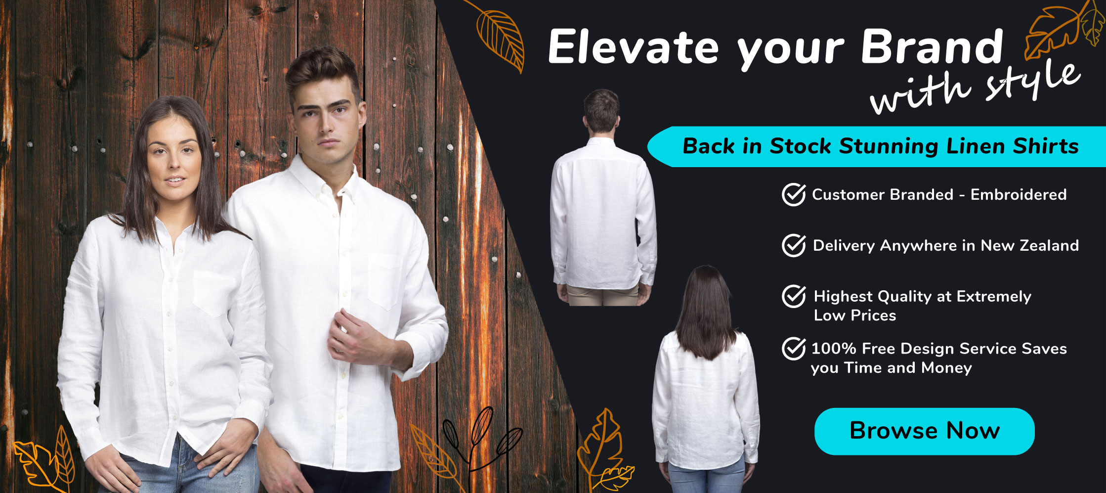 White Linen Shirt Banner