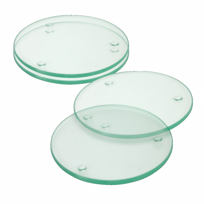 Round glass shop coasters