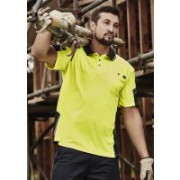 Mens Hi Vis Reinforced Squad Short Sleeve Polo