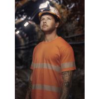 Mens Hi Vis Segmented Tape Cotton Tee Shirt