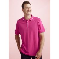 Mens Pink Short Sleeve Polo