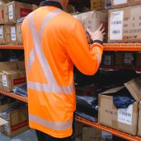 Work-Guard Recycled Hi Vis TTMC Long Sleeve Polo