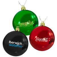 Shiny Printed Christmas Baubles