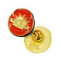Red Poppy Lapel Pin Anzac Emblem