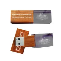 Wood 3d Engraved Glass USB