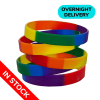 In Stock Rainbow Silicone Wristbands