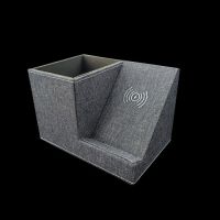 2 in 1 Promotional RPET Wireless Charging Station with Pen Holder