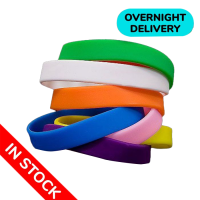 In Stock Plain Silicone Wristbands