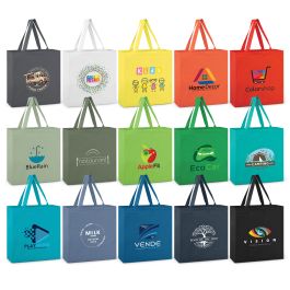Carnaby cotton tote bag with coloured gusset panel