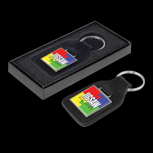 Baron Square Leather Key Ring