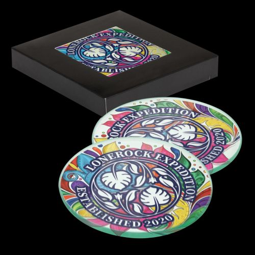 Venice Glass Coaster Set of 2 Round - Full Colour