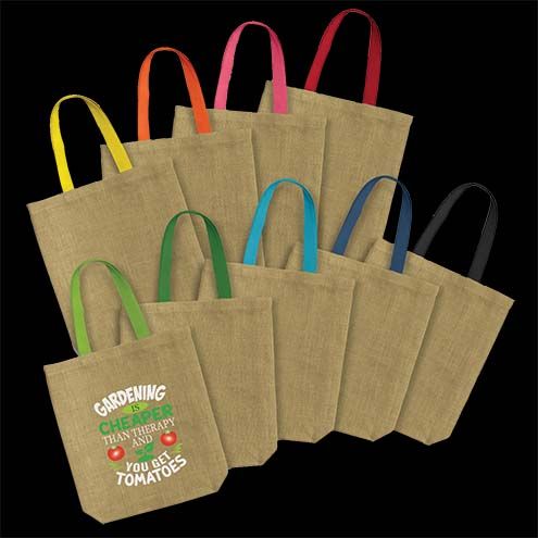 Thera Jute Tote Bag - Coloured Handles