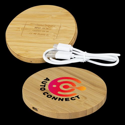 Vita Bamboo Wireless Charger - Round