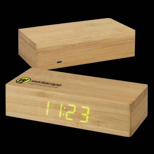 Bamboo Wireless Charging Clock