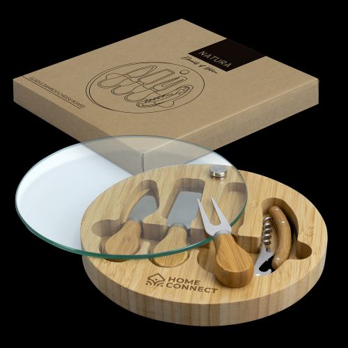 Glass & Bamboo Cheese Board