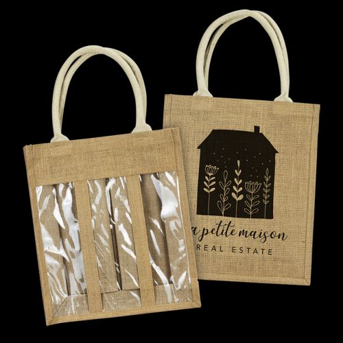 Serena Jute Triple Wine Carrier