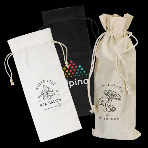 Cotton Wine Drawstring Bag