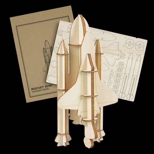 BRANDCRAFT Rocket Ship Wooden Model