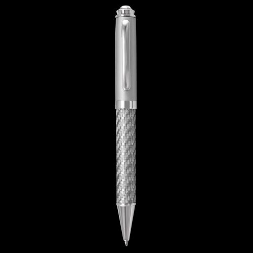 Silver Carbon Fibre Ballpoint Pen