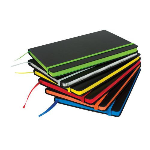 Excel A5 Coloured Edge Notebook