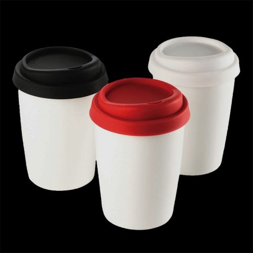 Ceramic Mug With Silicone Lid - 250ml