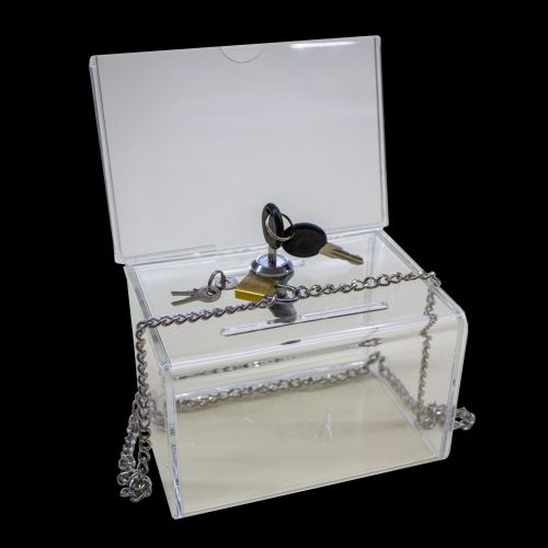 Charity Donation Box with Chain