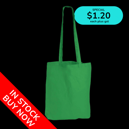 Green Cotton Long Handle Bag - SPECIAL OFFER