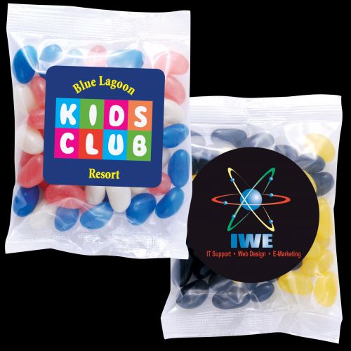 Corporate Colour Mini Jelly Beans in 50 Gram Cello Bag