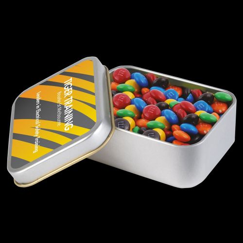 M&M's in Silver Rectangular Tin