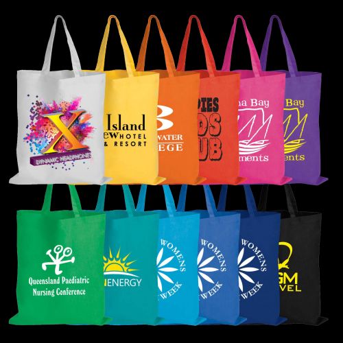 Coloured Cotton Double Short Handle Tote Bag