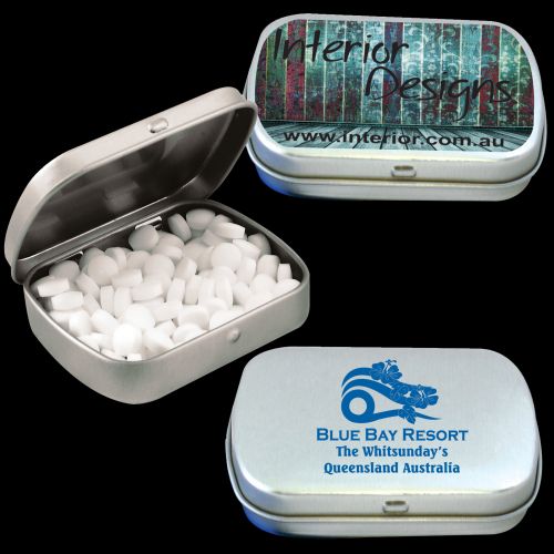 Sugar Free Breath Mints in Silver Tin