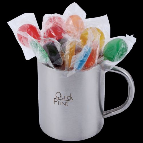 Assorted Colour Lollipops in Java Mug