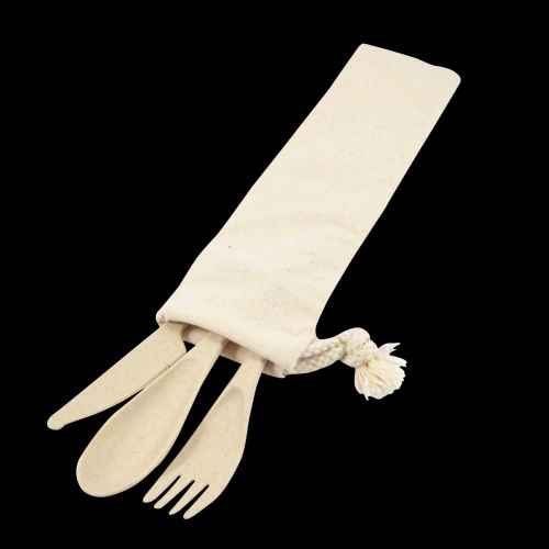 Delish Eco Cutlery Set in Calico Pouch