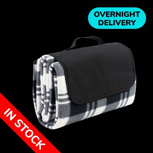 Picnic Tartan Blanket - Black/Grey 