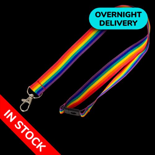 20mm Rainbow Lanyard with Safety Clip