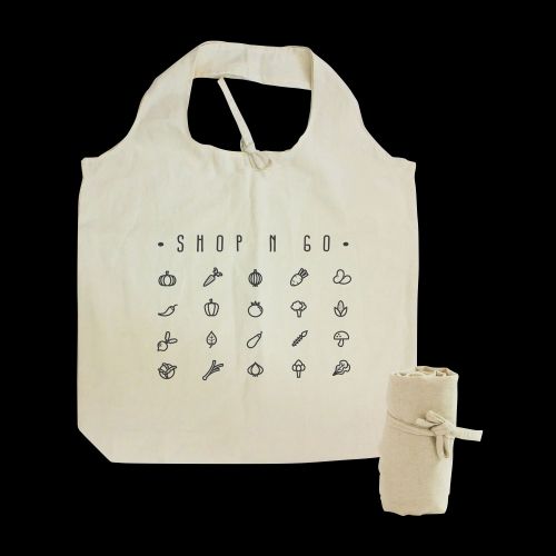 Natural Cotton Roll Up Tote Bag