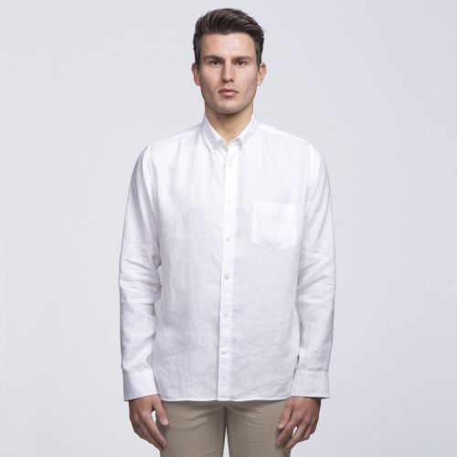 Mens White Linen Shirt