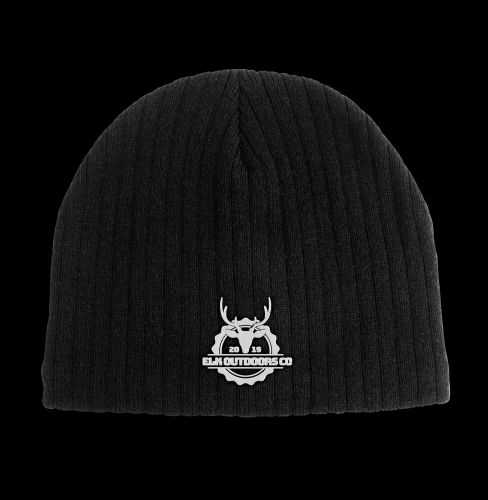 Cable Knit Beanie With Fleece Lining - Black