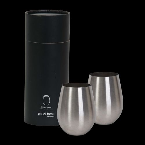 Stemless Stainless Steel Wine Glass Set