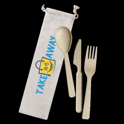 Wheat Straw Utensil in Bag Eco