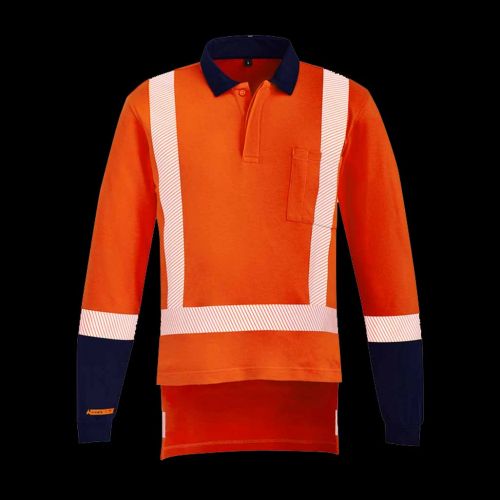 Mens Orange Flame TTMC-W17 X Back Taped Polo