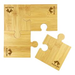 Puzzle Bamboo Coaster Set