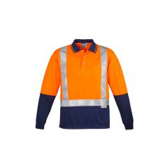 Men's Hi Vis Spliced Long Sleeve Polo - Shoulder Taped