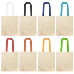 Cotton Tote Bag With Coloured Webbing Handle