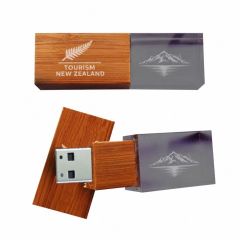 Wood 3d Engraved Glass USB